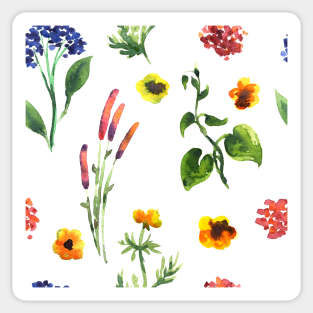 Seamless plants pattern. Floral decorative illustration Sticker